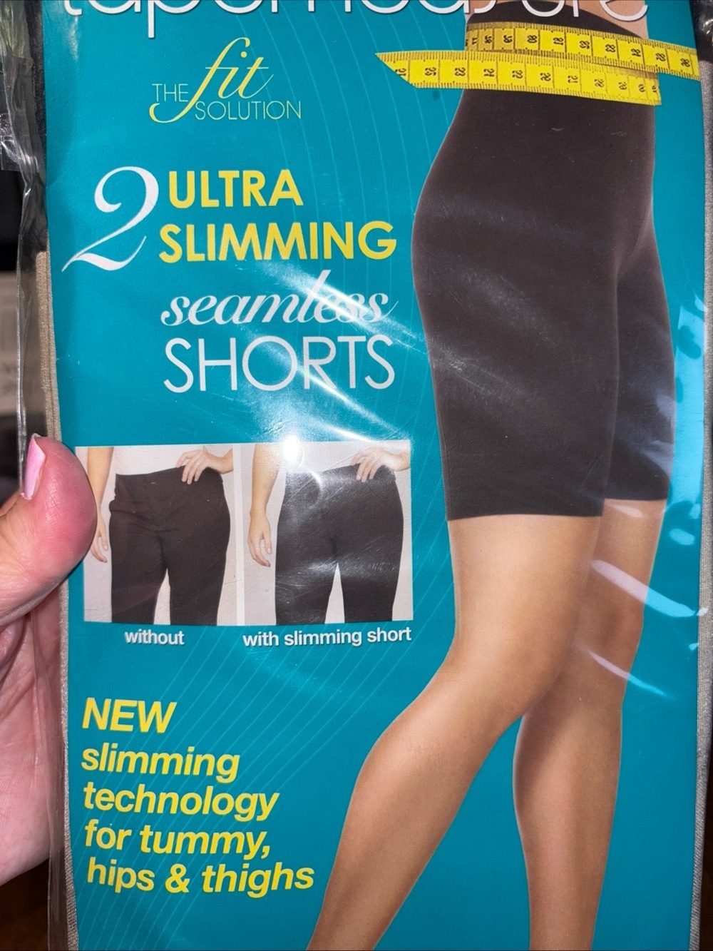 Tapemeasure Tummy Control Seamless Shorts Pk of 2 in Black & Buff Women's XXL N - Picture 8 of 10